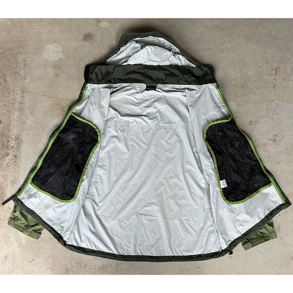 Marmot Mens PreCip Eco Rain Jacket sz XL Army Green Hooded Ripstop Nylon Hiking - Picture 12 of 16